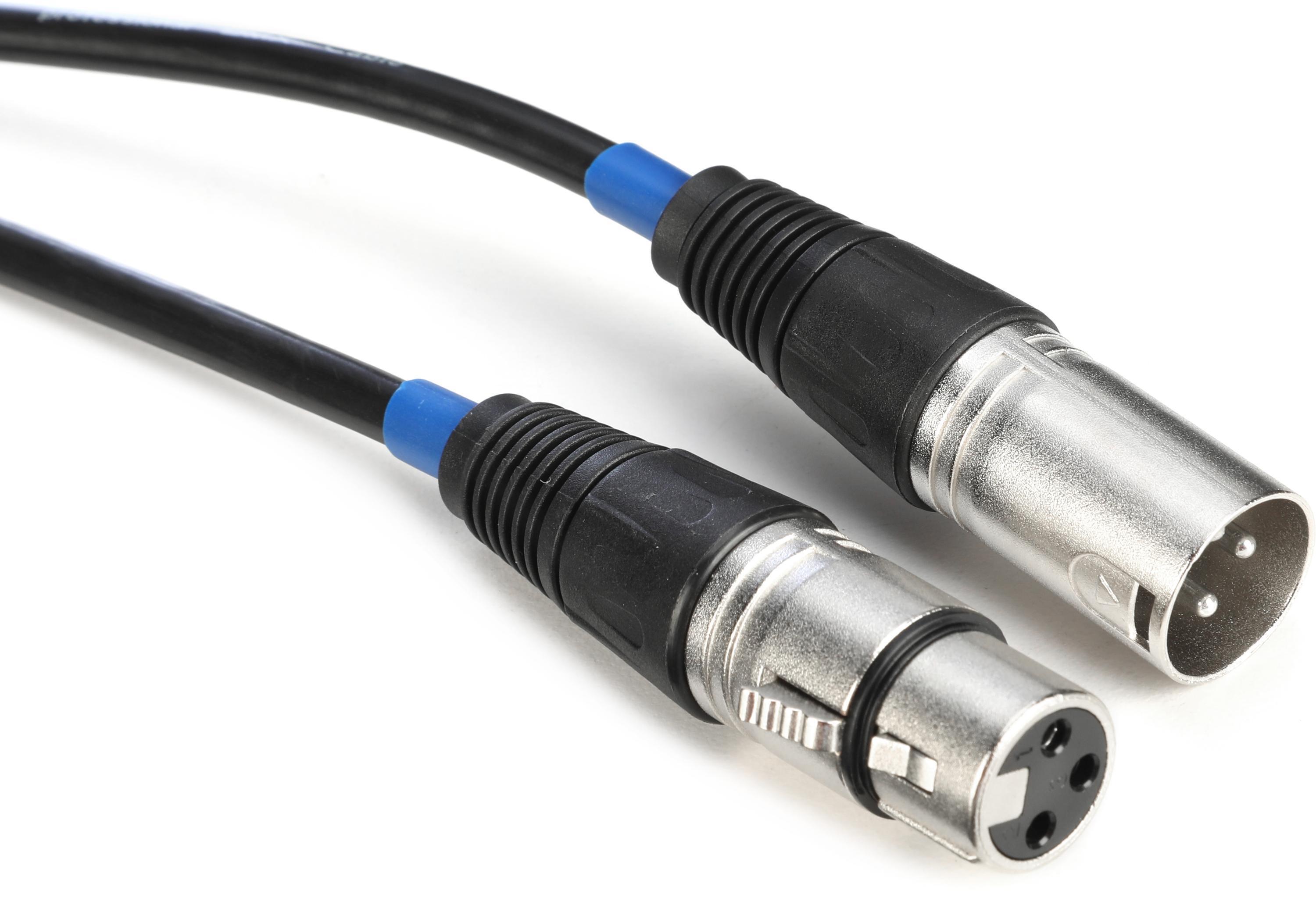 Coiled CHAUVET 3-pin DMX cable with male and female XLR connectors